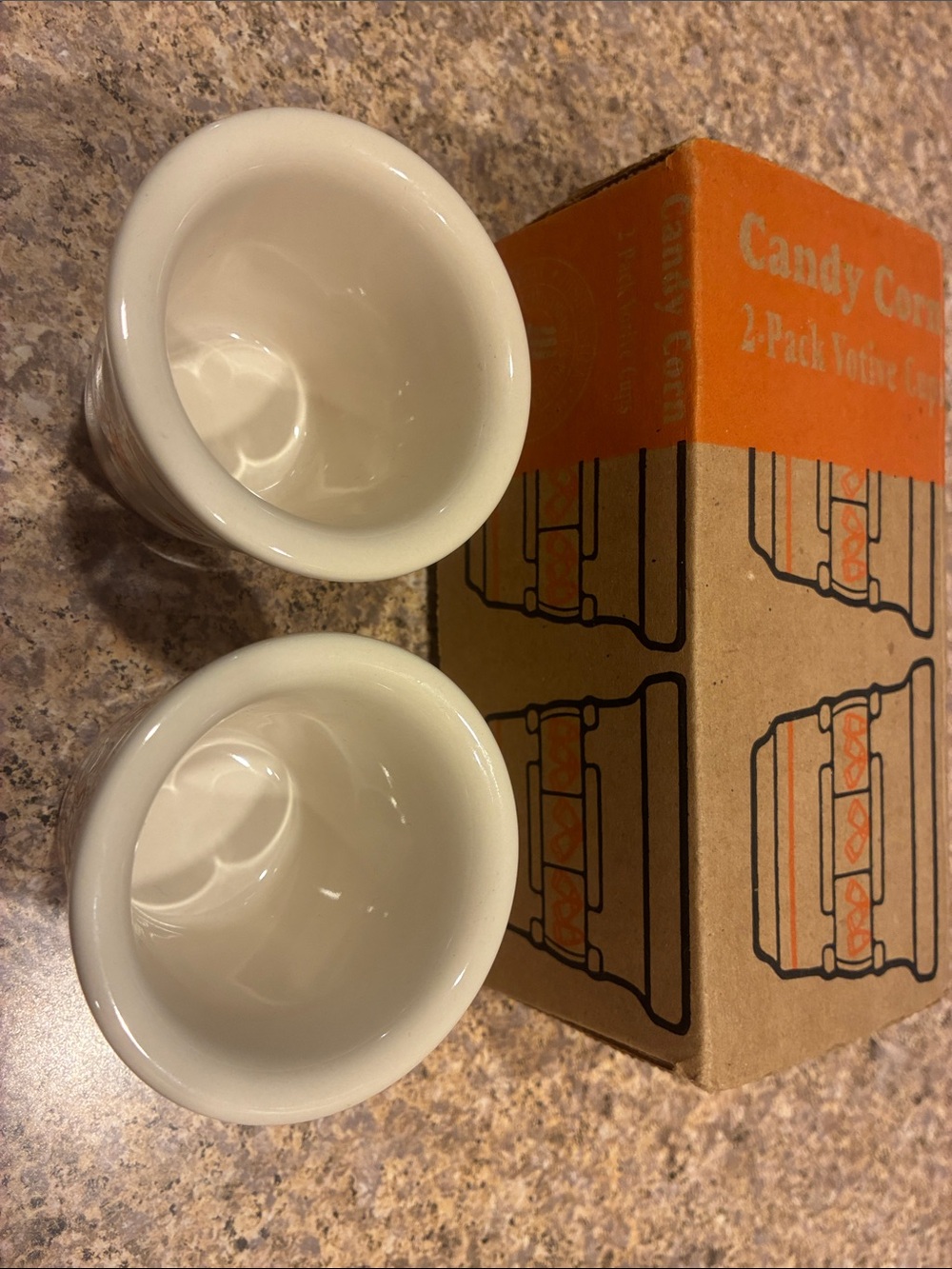 Longaberger Candy Corn Votive Set Pottery Item 37508 Halloween - Picture 3 of 17